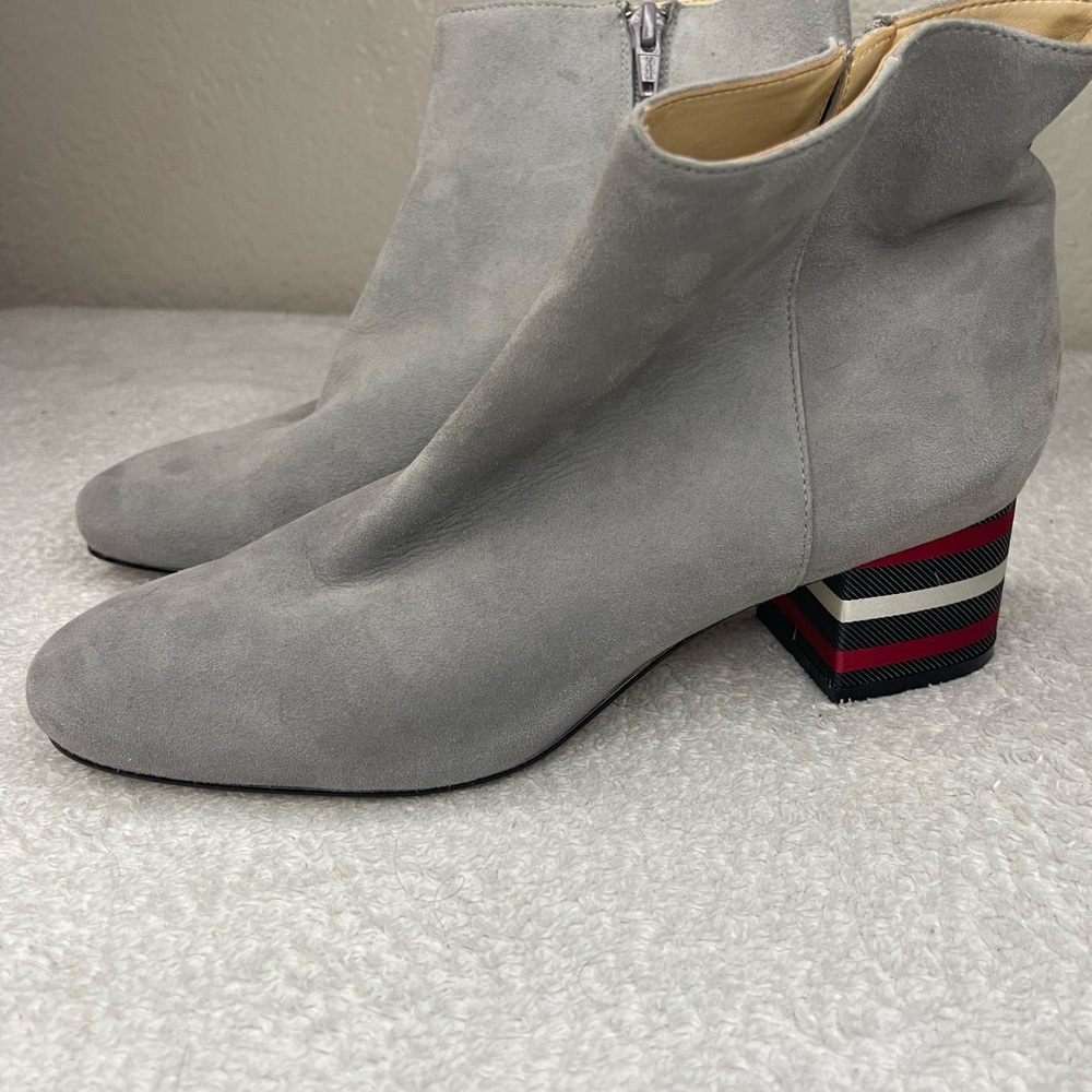 Katy Perry Collections Gray and Red Ankle Booties